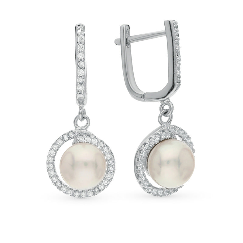 S925 Silver Mochi Bead Set | Round Zircon Earrings, Ring & Necklace