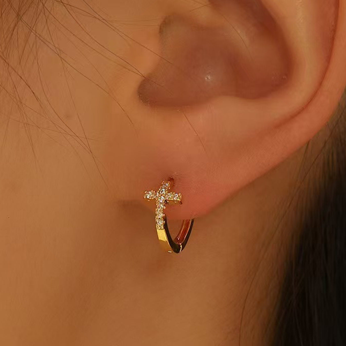 Geometric Cross Ear Cuffs - S925 Sterling Silver Sweet Cool Niche Earrings