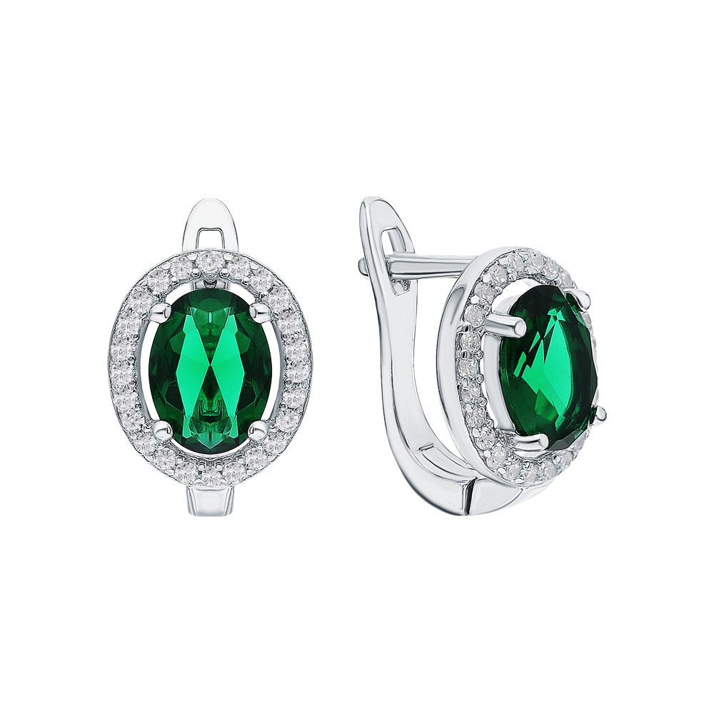 Oval Geometric Ear Cuffs & Necklace Set - S925 Sterling Silver Zircon Gift