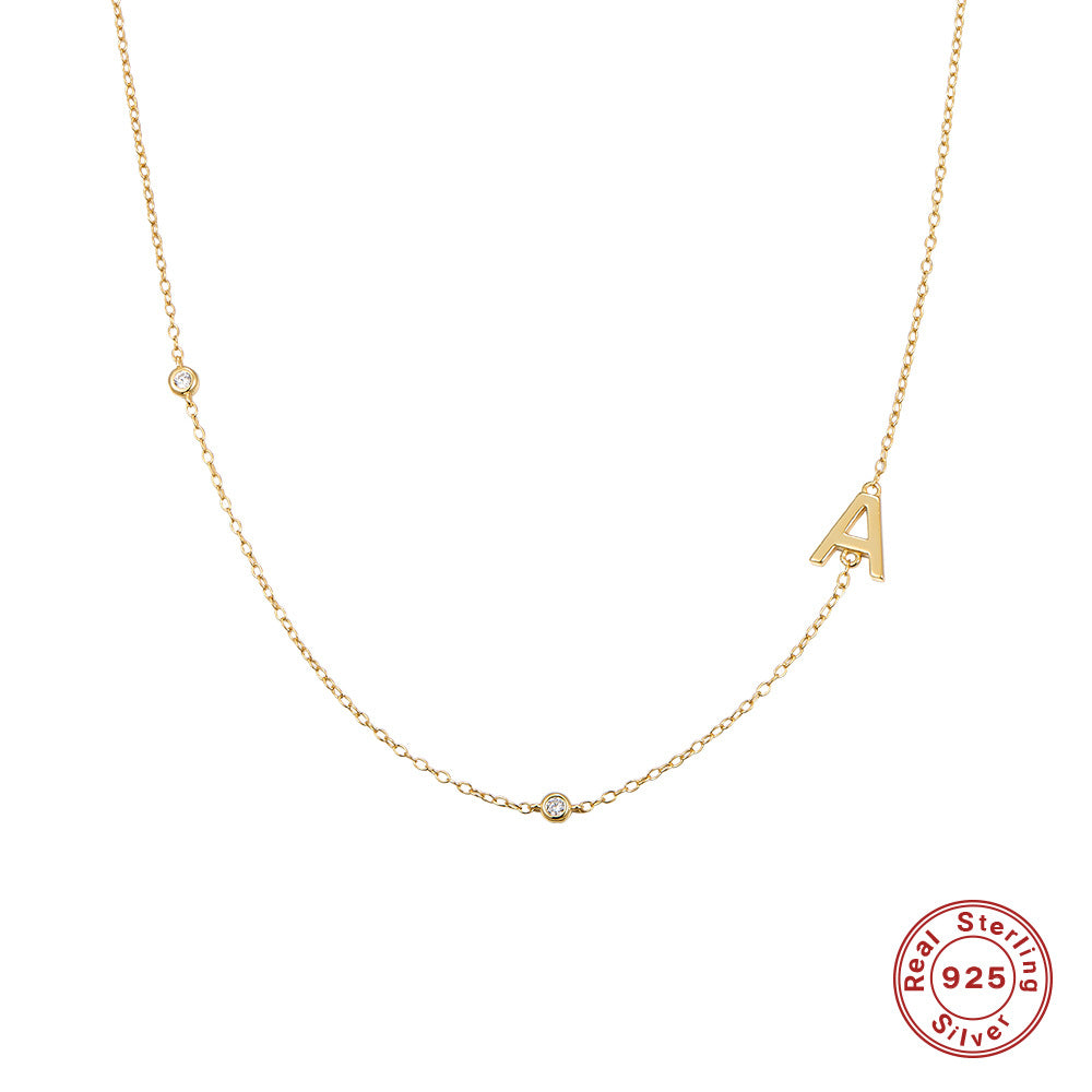 Alphabet Necklace - S925 Silver Micro Zircon Trending Collarbone Chain