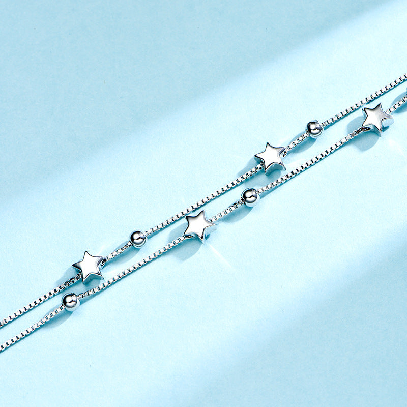 Star Bead Bracelet - S925 Sterling Silver Stylish Sweet Christmas Gift Jewelry