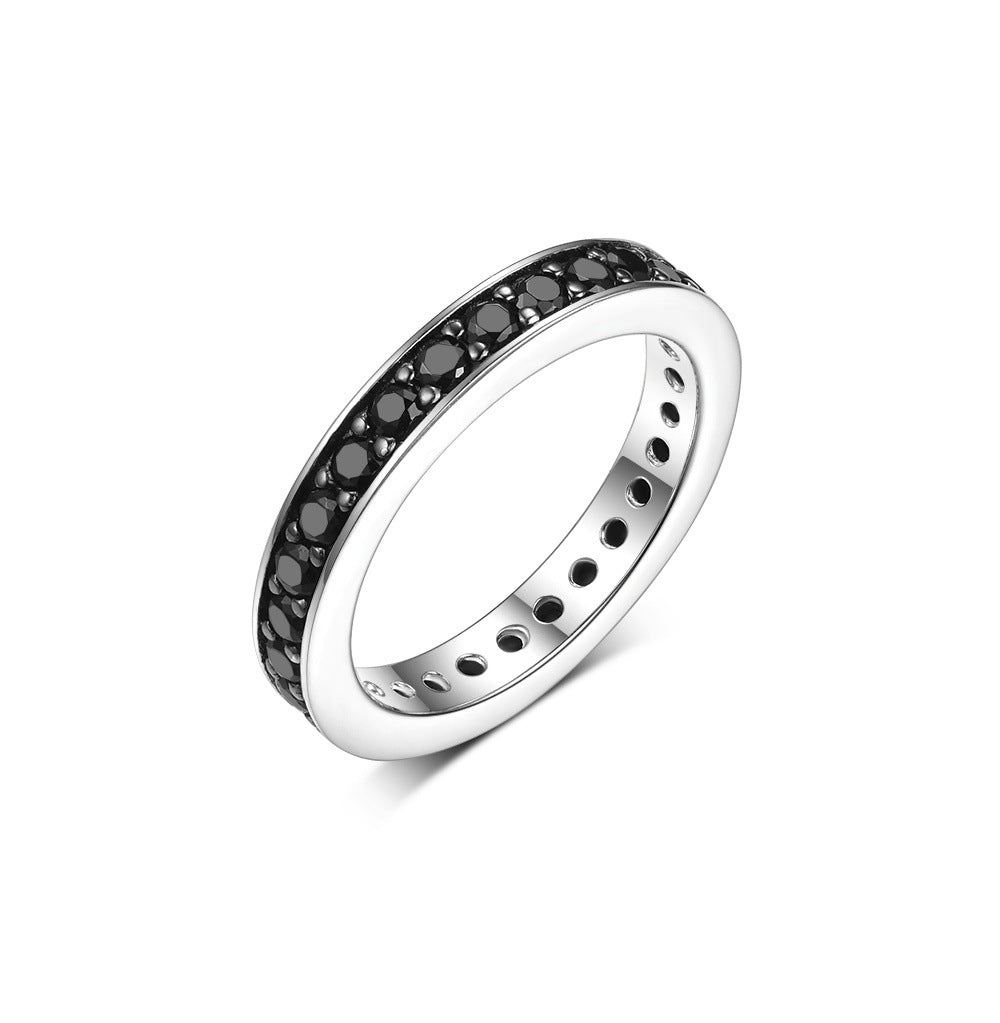 Black Nano Zircon Ring - S925 Sterling Silver Trending Wholesale