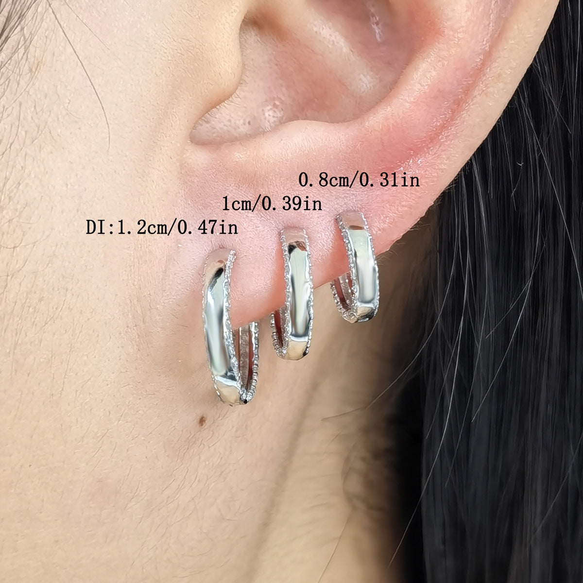 Zircon Hoop Ear Cuffs - S925 Silver Minimalist Niche Everyday