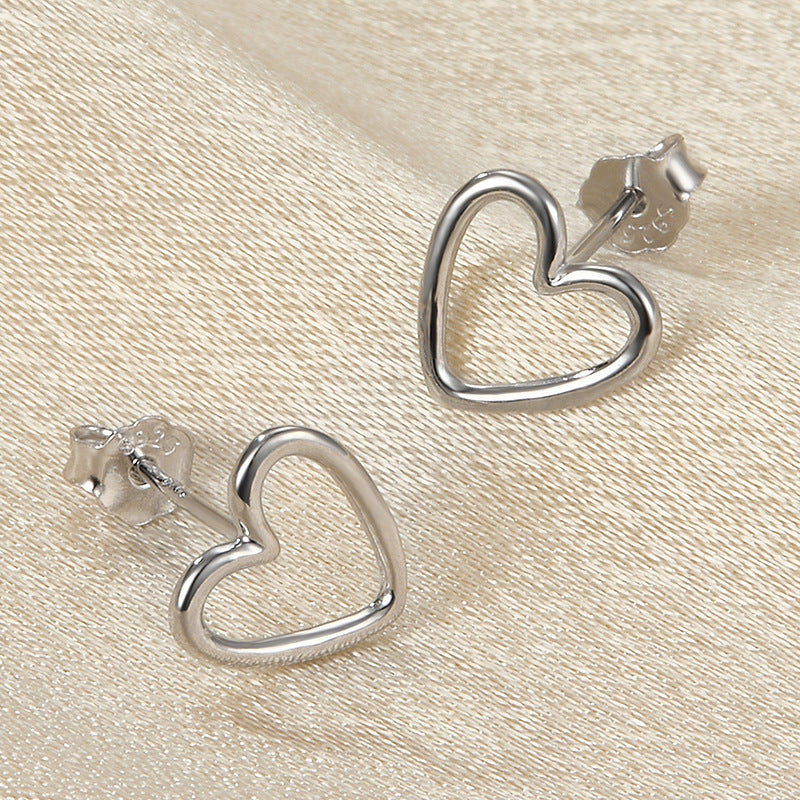 Hollow Heart Earrings - S925 Silver Korean Style Trending Jewelry