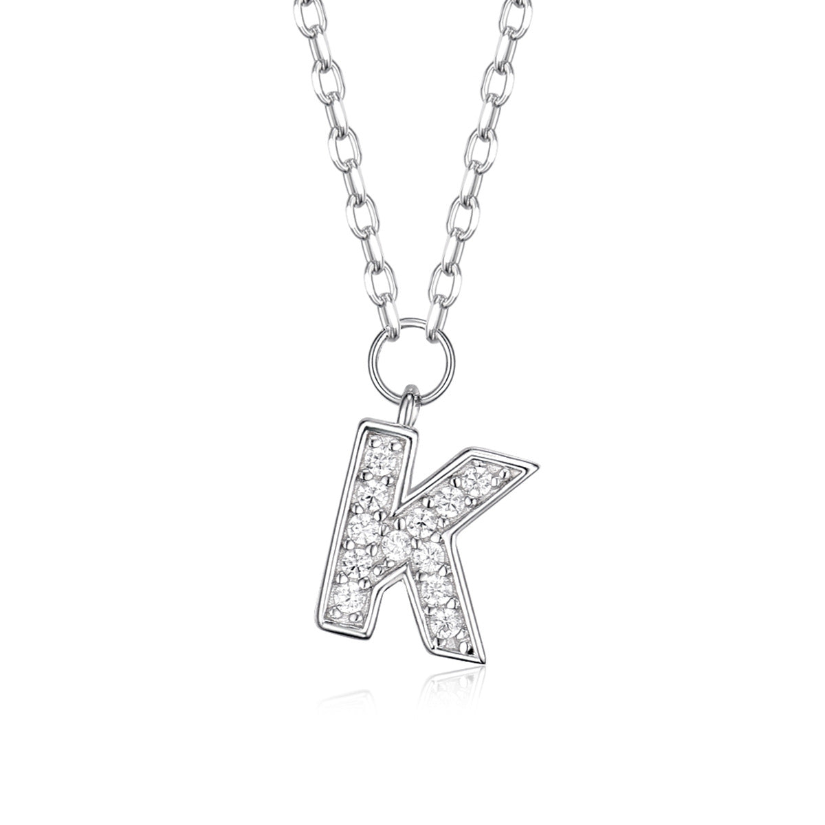 Custom Letter Necklace - 925 Silver Zircon Light Luxury Jewelry