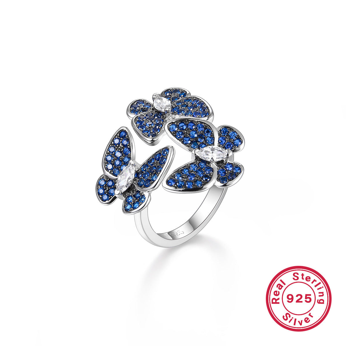 Wholesale S925 Silver Blue Butterfly Set | Vintage Elegant Jewelry Collection