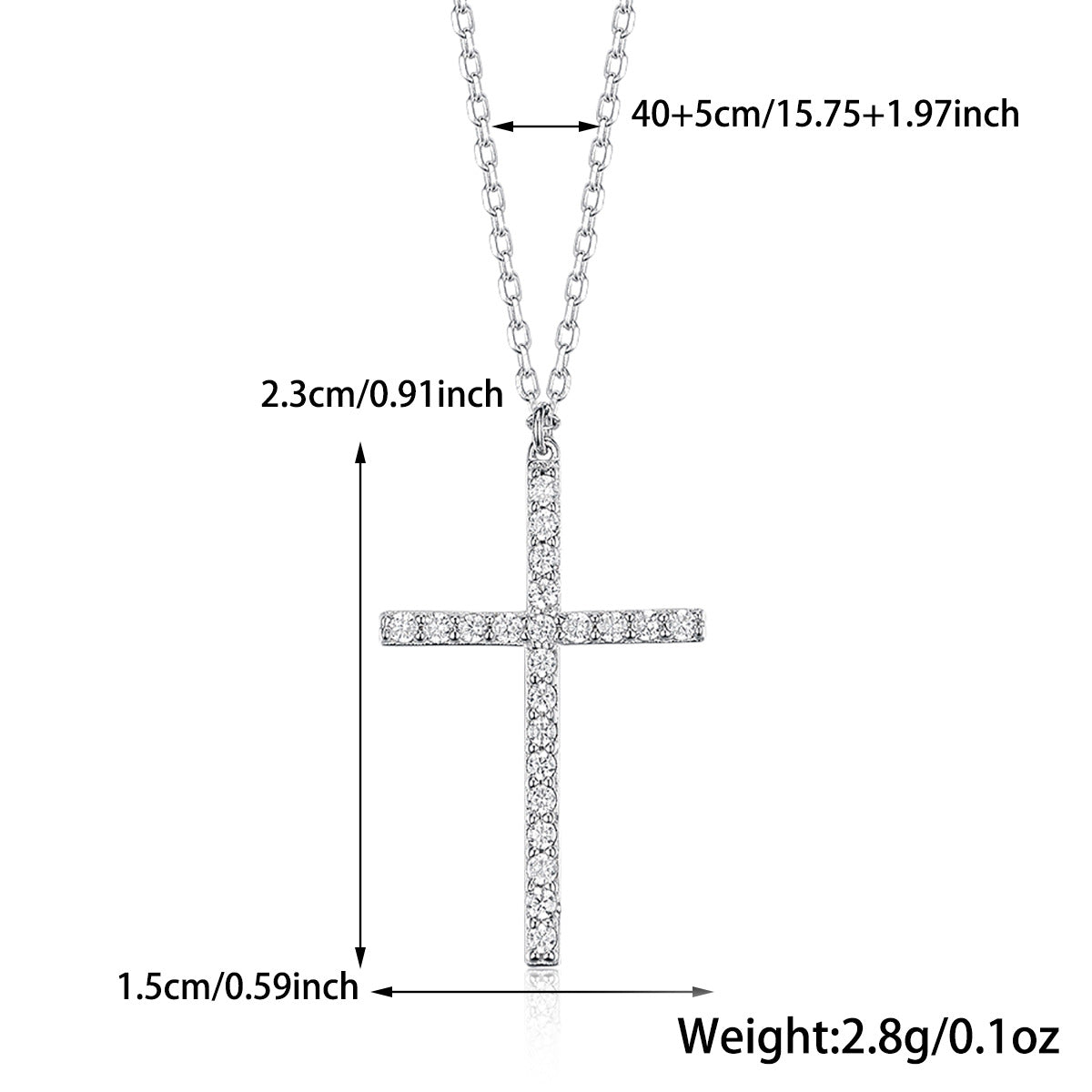 S925 Silver Cross Necklace | Christian Collarbone Chain | Niche Women‘s Jewelry