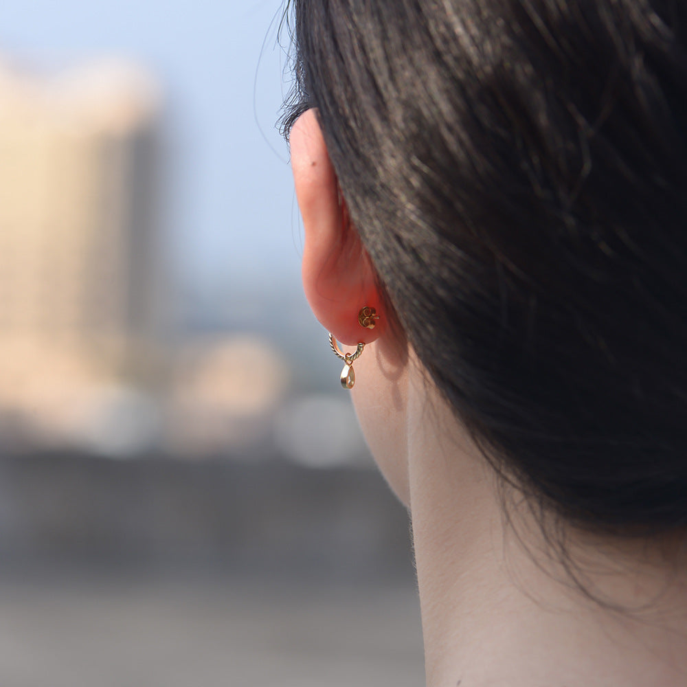 S925 Silver Classic C-Studs - Minimalist Teardrop Zirconia Earrings