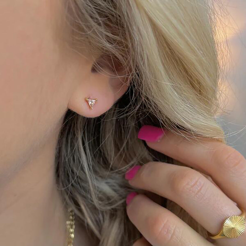 Zircon Stud Earrings - S925 Silver Minimalist Trending