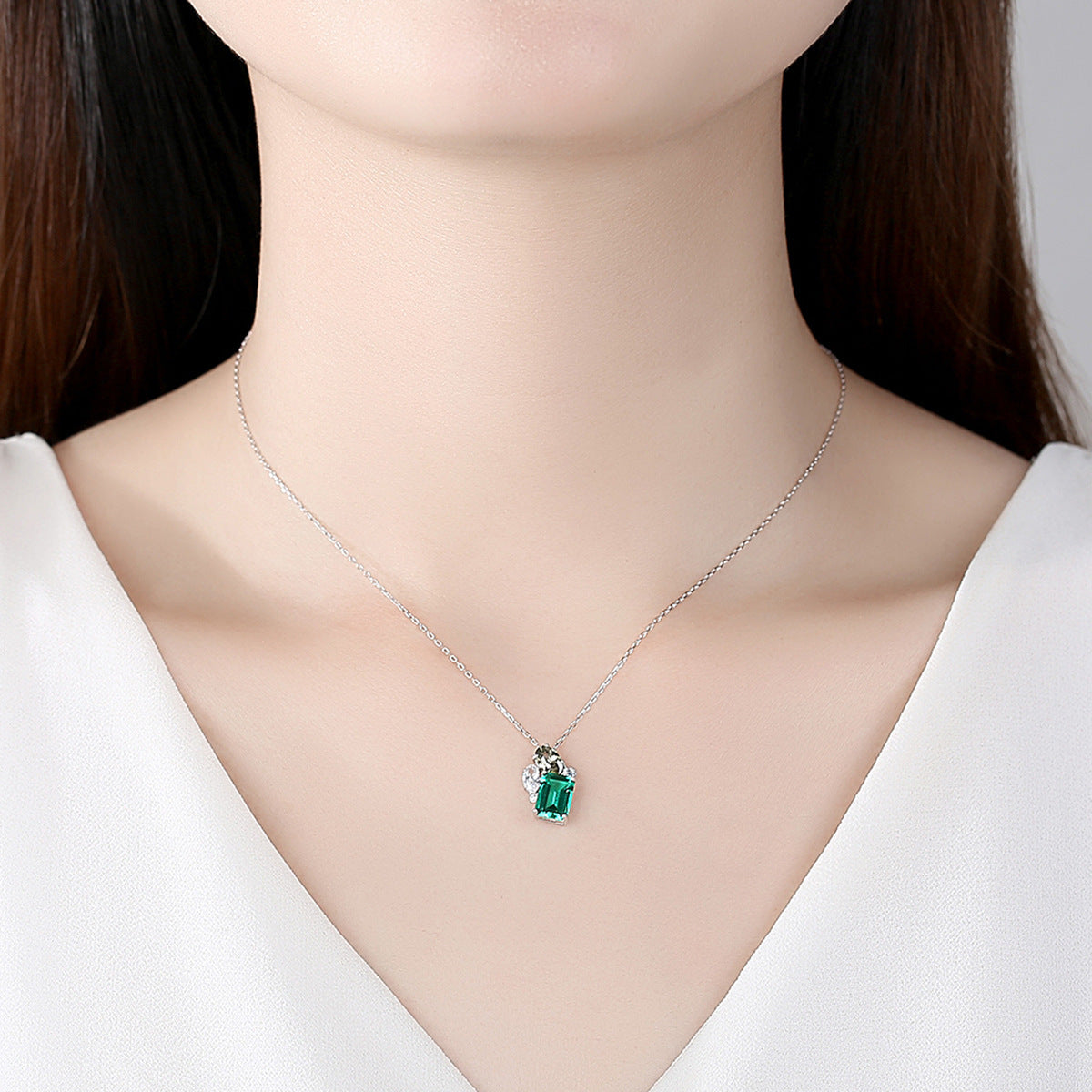 Emerald Jewelry Set - S925 Silver Mother‘s Day Minimalist Gift