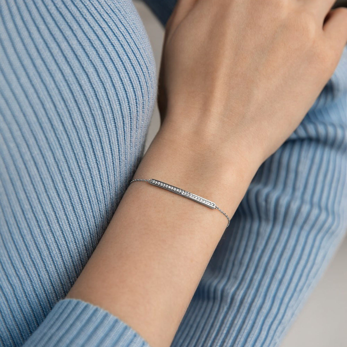 Bar Zircon Bracelet - 925 Silver Minimalist Light Luxury Wholesale