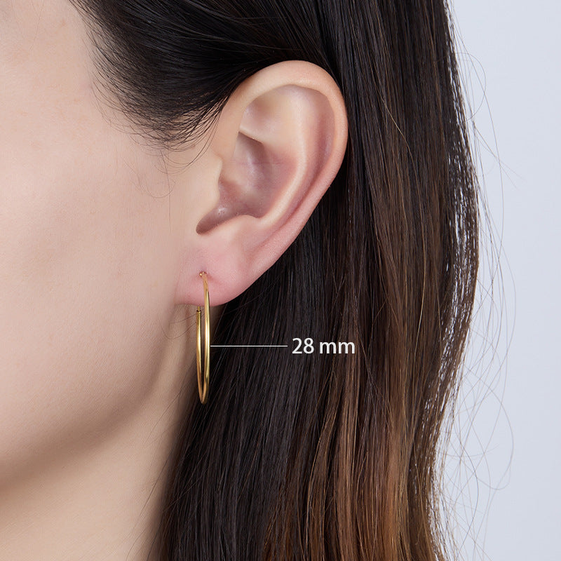 Polished Circle Earrings - 925 Silver Hoop Ear Cuffs Trending