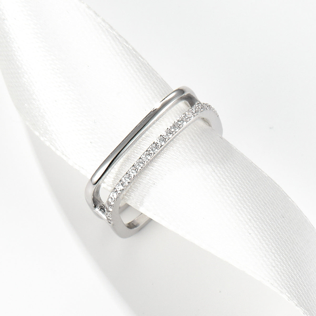 Micro Zircon Geometric Ring - S925 Silver Minimalist Light Luxury