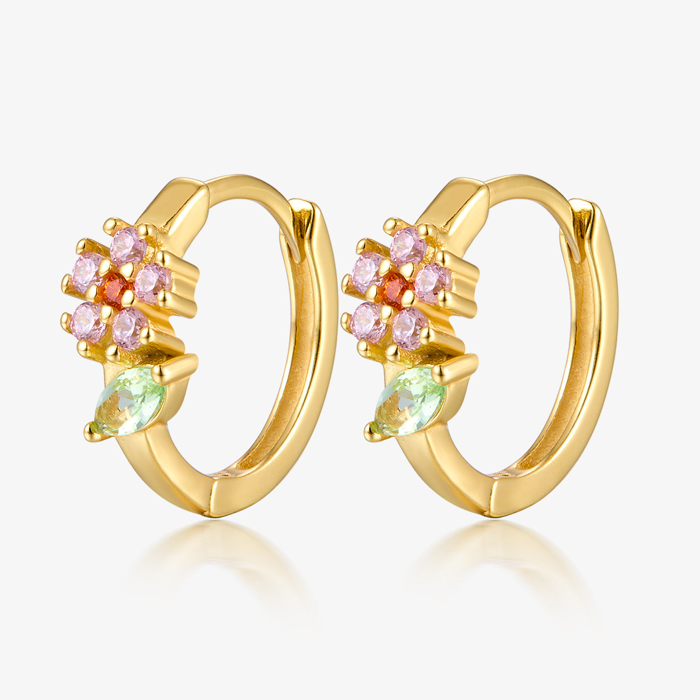 Floral Leaf Ear Cuffs - S925 Silver Fresh Pastoral Zircon Earrings