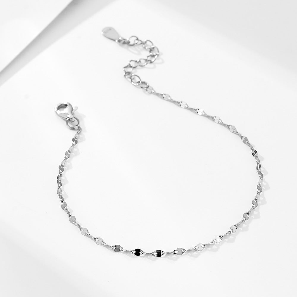925 Sterling Silver 14K Gold Plated Lip Link Chain Bracelet, Minimalist Sleek Shimmering Jewelry