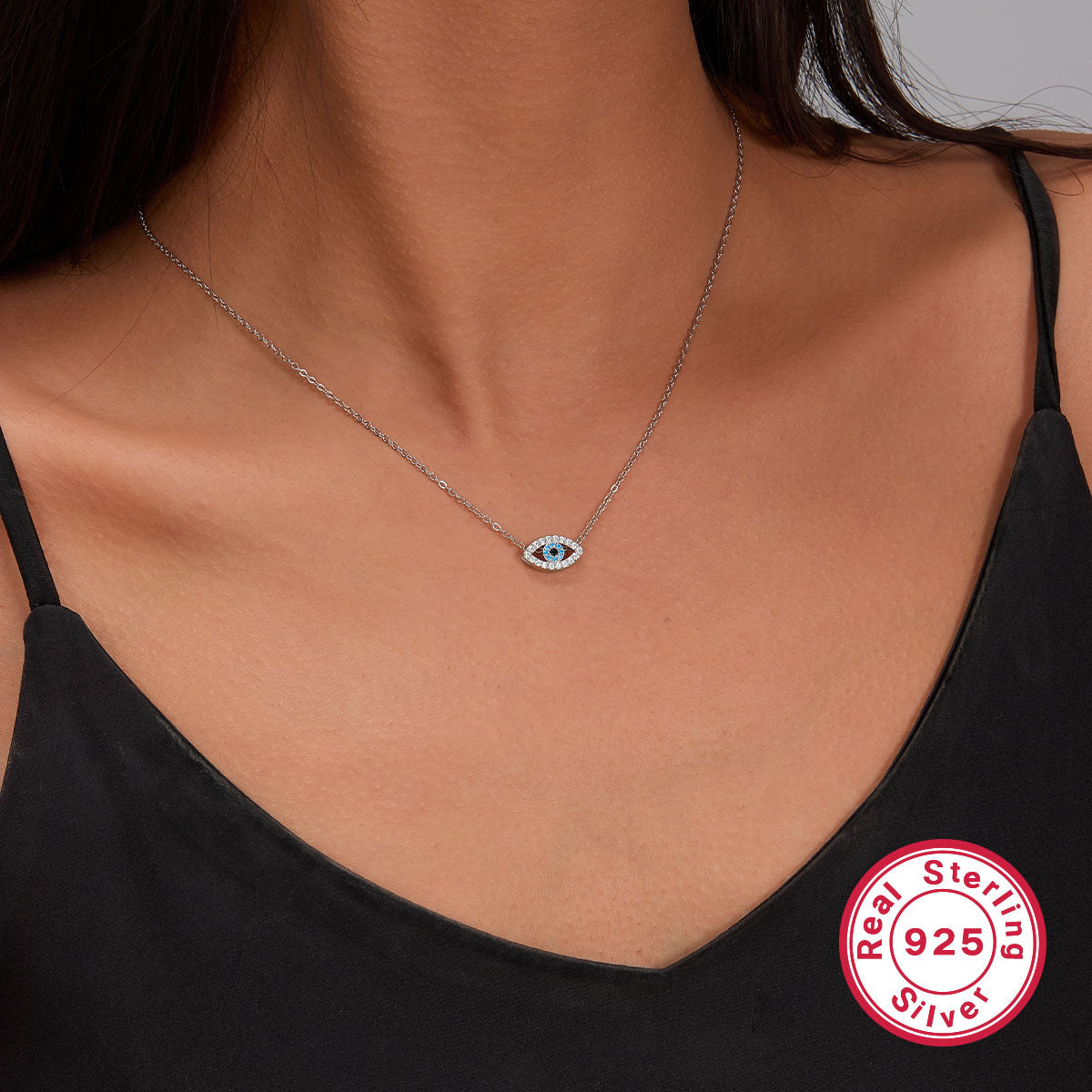 Evil Eye Jewelry Set - S925 Sterling Silver Ring & Necklace Collection