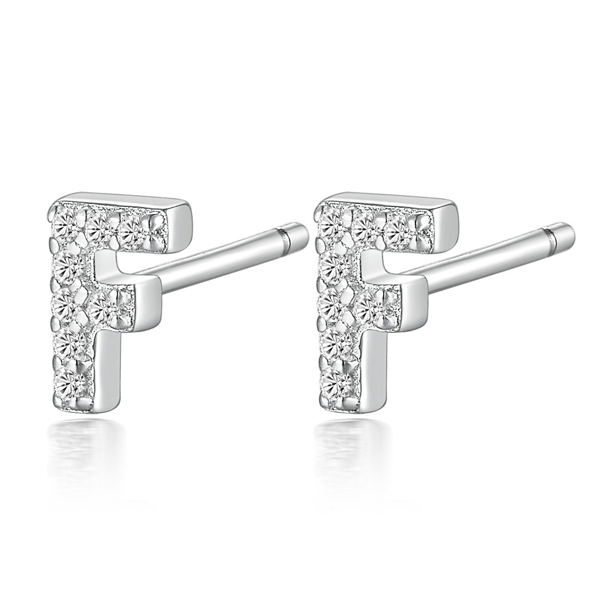 Alphabet Zircon Studs - 925 Silver Light Luxury Factory Wholesale