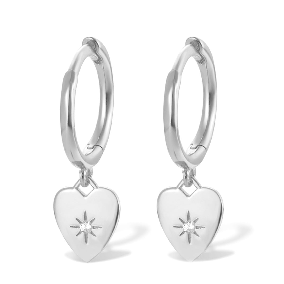 Heart Ear Cuffs - 925 Silver Stackable Light Luxury Wholesale