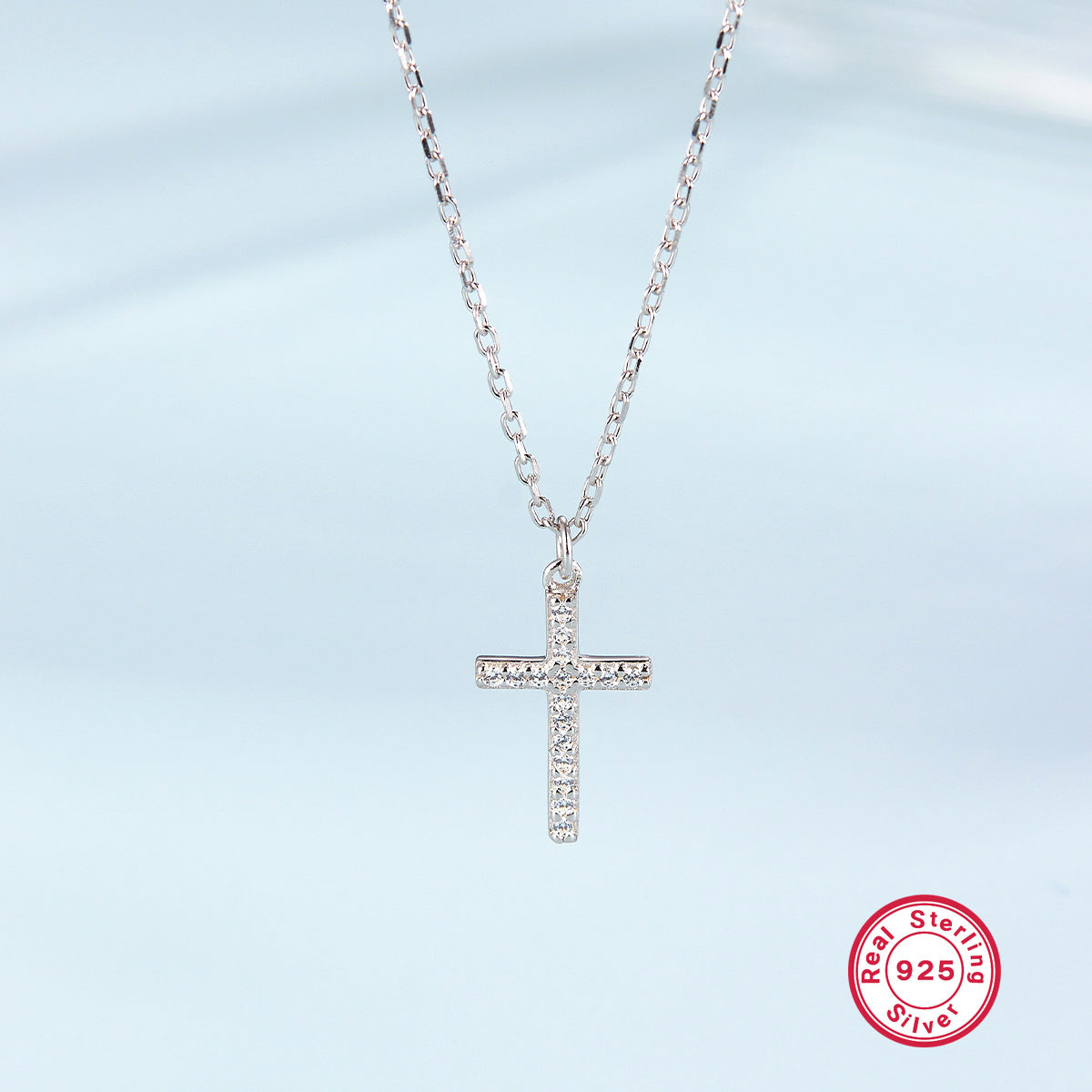 S925 Silver Cross Necklace | Christian Collarbone Chain | Niche Women‘s Jewelry