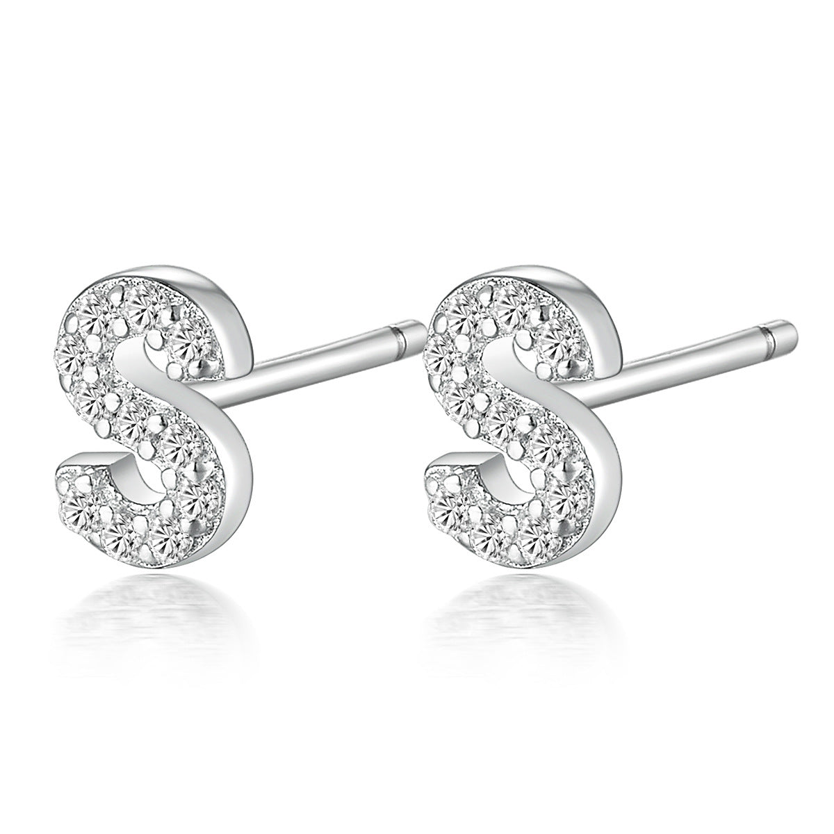 Alphabet Zircon Studs - 925 Silver Light Luxury Factory Wholesale