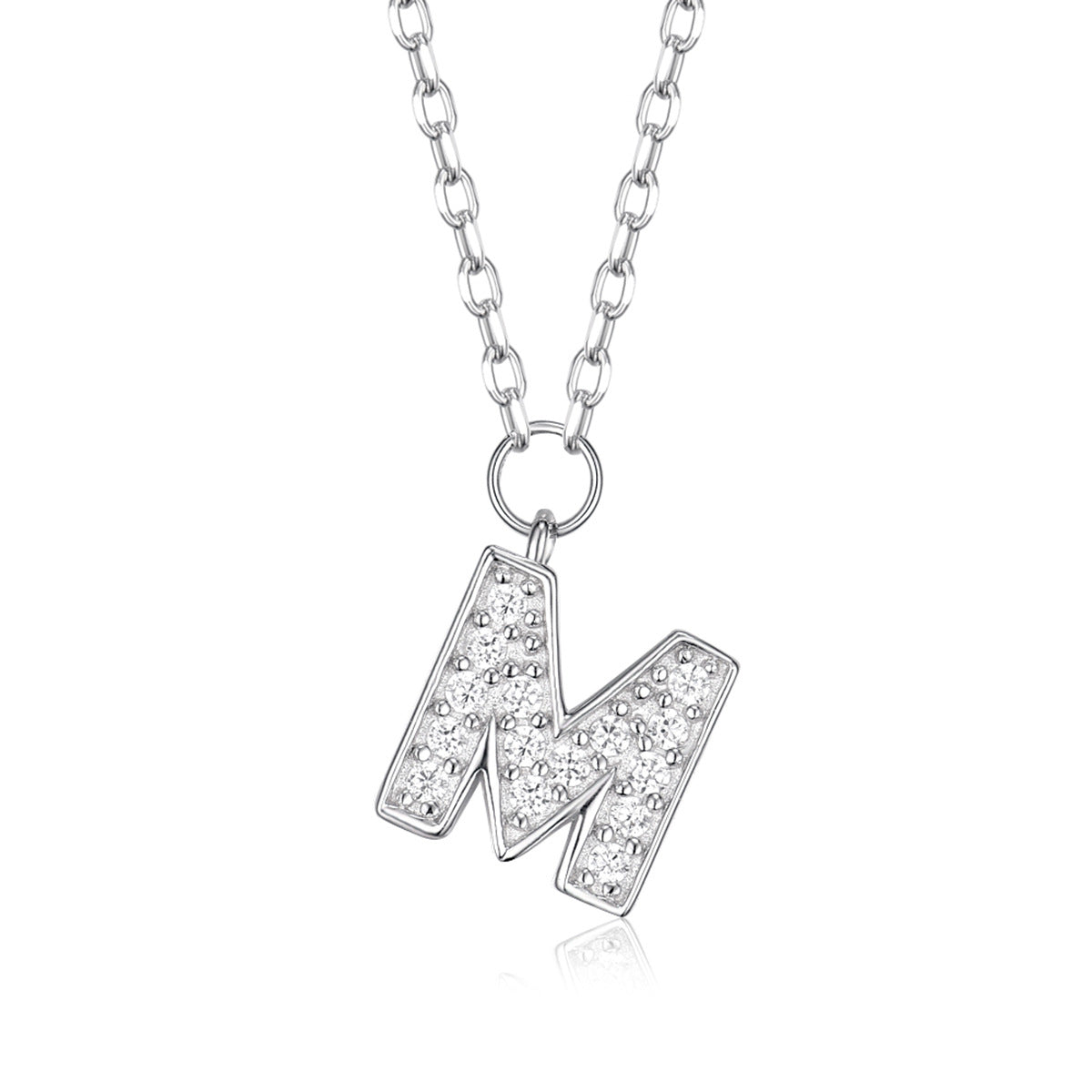 Custom Letter Necklace - 925 Silver Zircon Light Luxury Jewelry