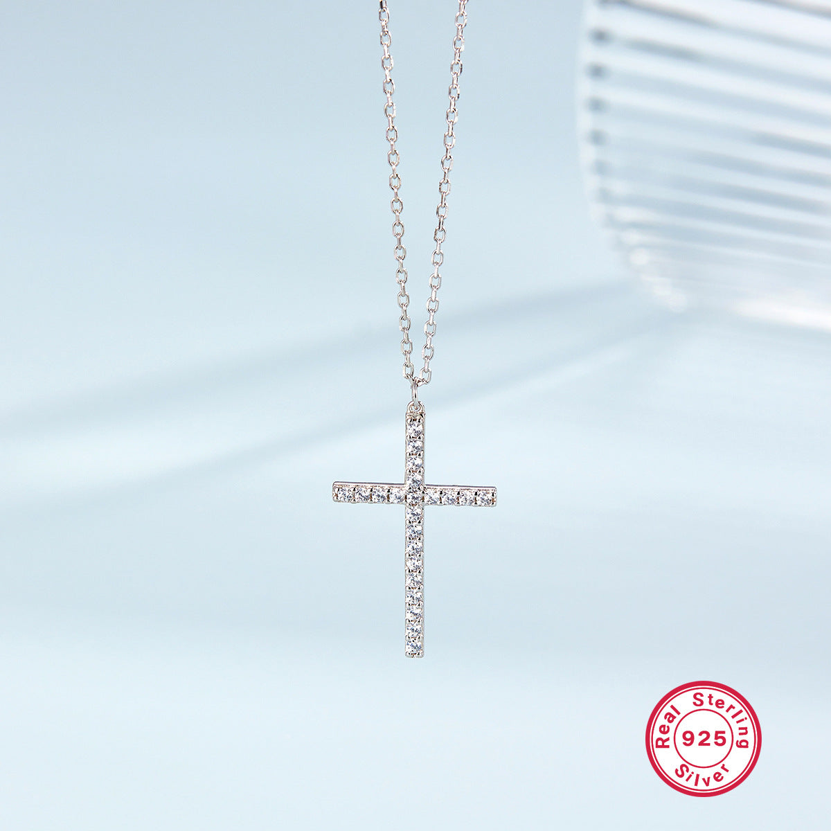 S925 Silver Cross Necklace | Christian Collarbone Chain | Niche Women‘s Jewelry