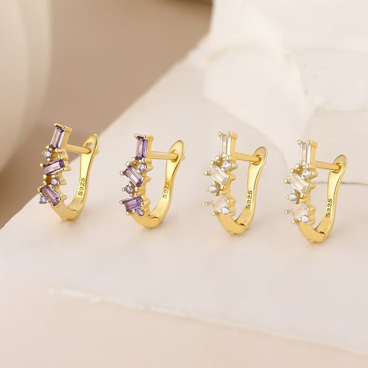 Geometric Stud Earrings - S925 Sterling Silver Minimalist Niche Earrings