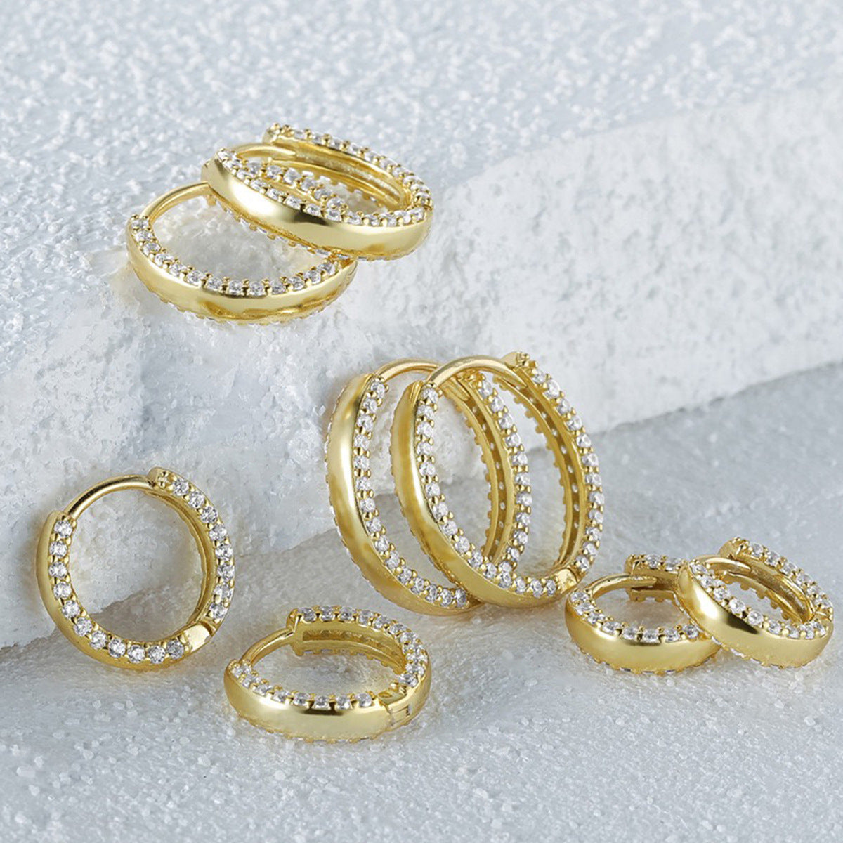 Zircon Hoop Ear Cuffs - S925 Silver Minimalist Niche Everyday