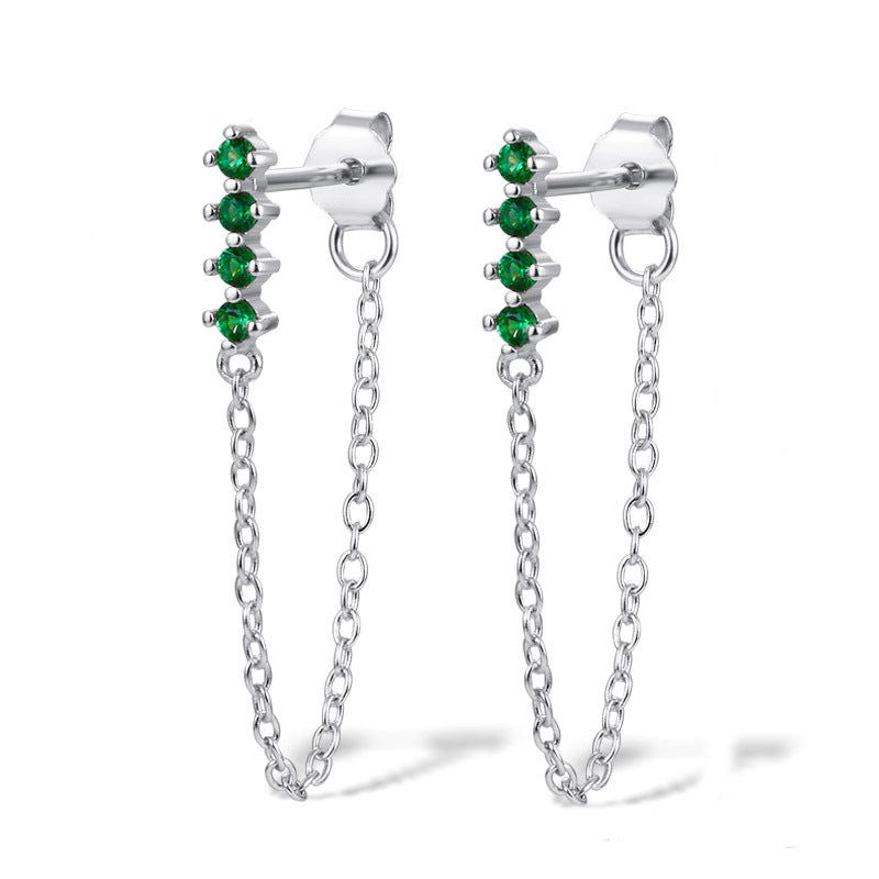 Diamond Fringe Earrings - S925 Silver Long Light Luxury Niche