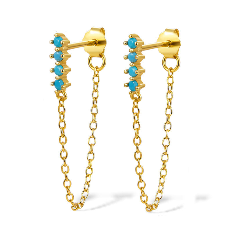 Diamond Fringe Earrings - S925 Silver Long Light Luxury Niche