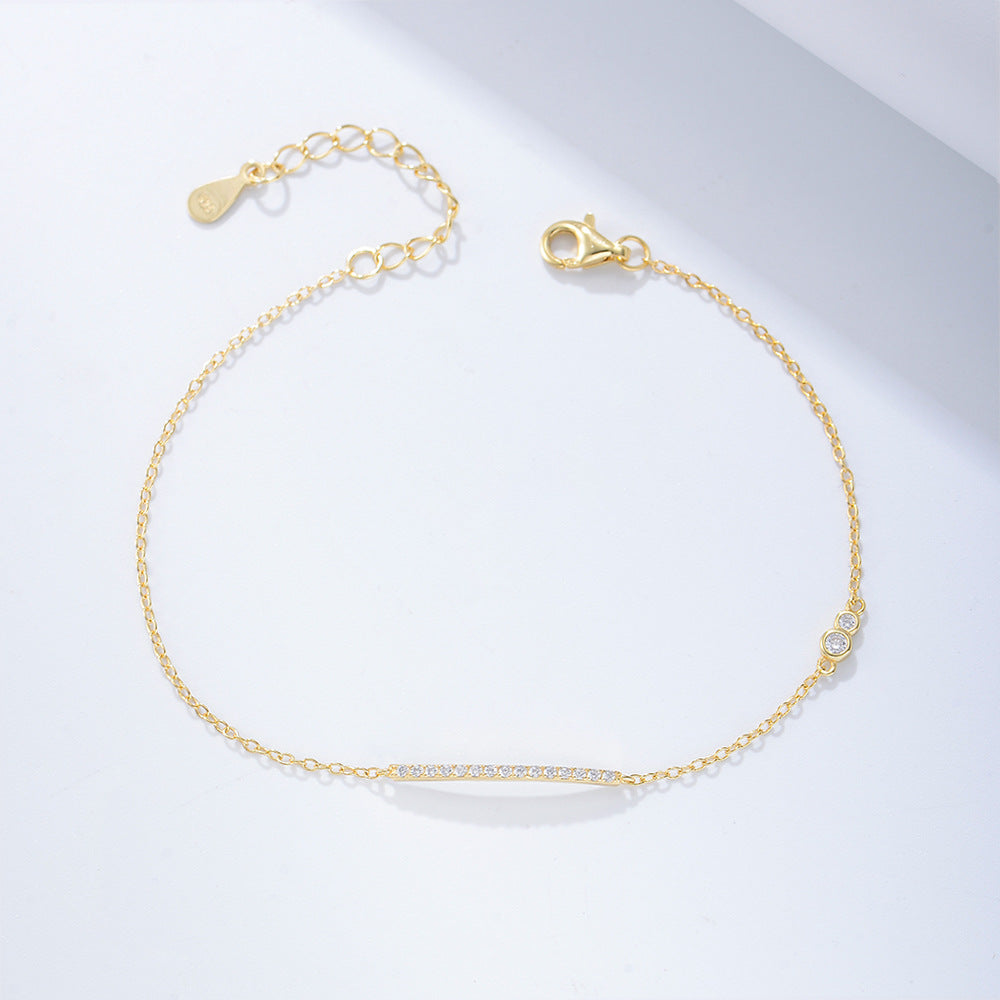 925 Sterling Silver Minimalist Link Bracelet, High-End Design Chain Jewelry