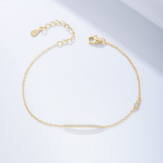 925 Sterling Silver Minimalist Link Bracelet, High-End Design Chain Jewelry