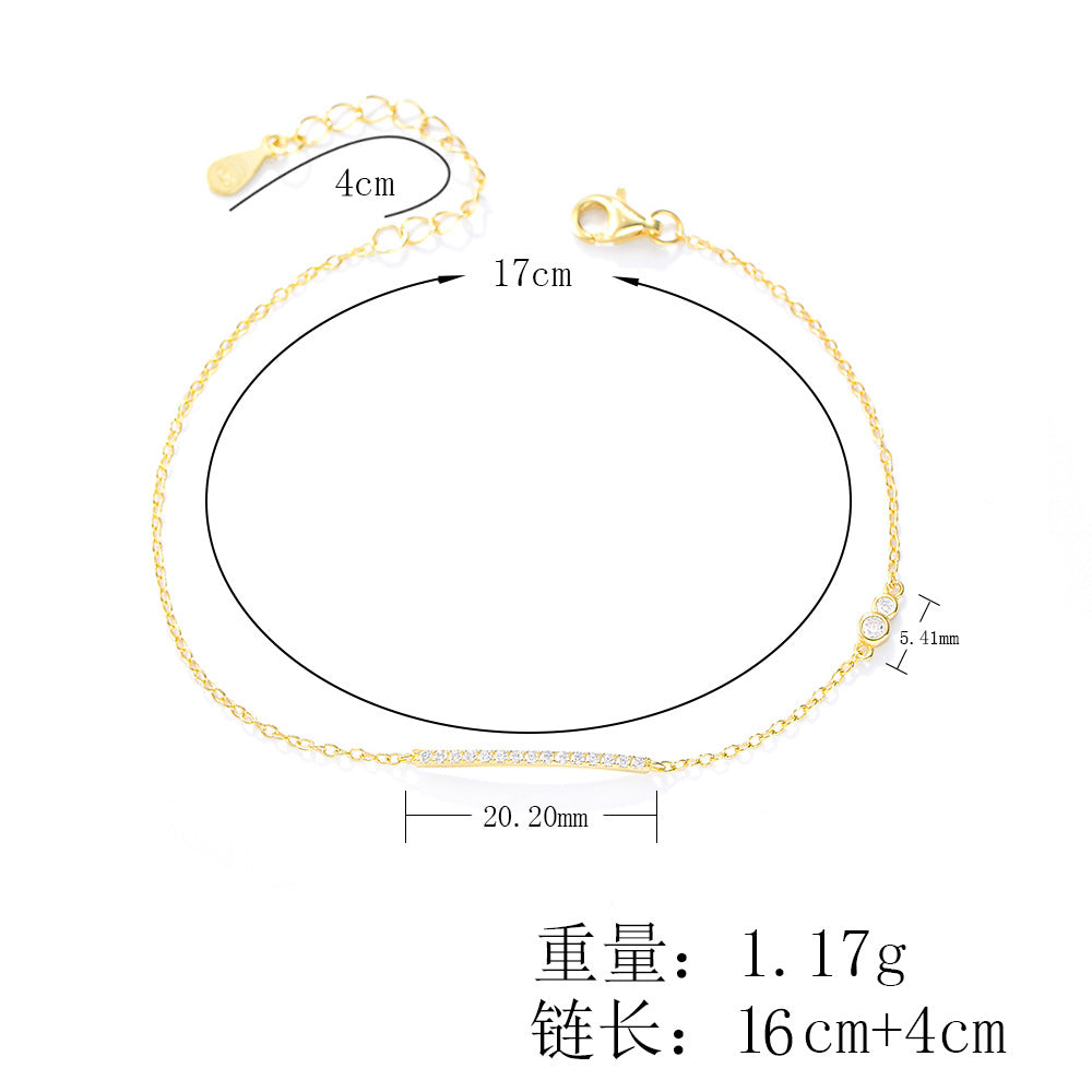 925 Sterling Silver Minimalist Link Bracelet, High-End Design Chain Jewelry