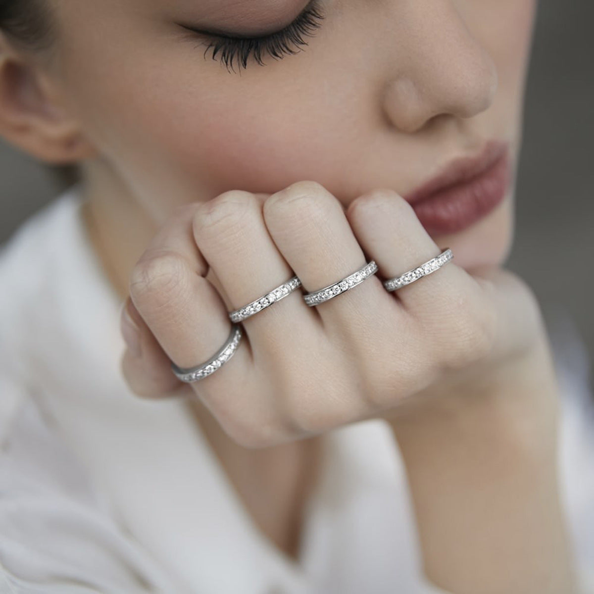 Diamond Stackable Rings - 925 Silver Niche Adjustable Knuckle Jewelry