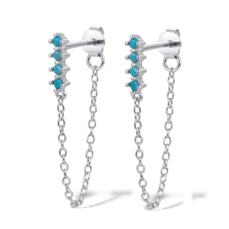 Diamond Fringe Earrings - S925 Silver Long Light Luxury Niche