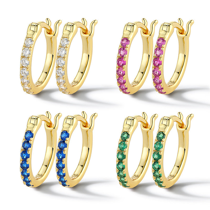 Colored Zircon Ear Cuffs - 925 Sterling Silver Niche Wholesale Jewelry