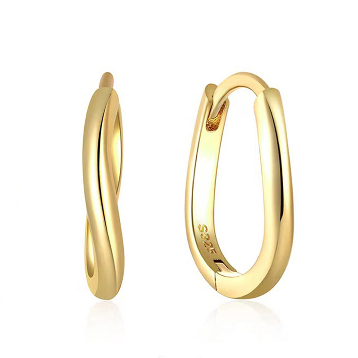 Wavy Hoop Earrings - S925 Silver Asymmetric Minimalist Geometric