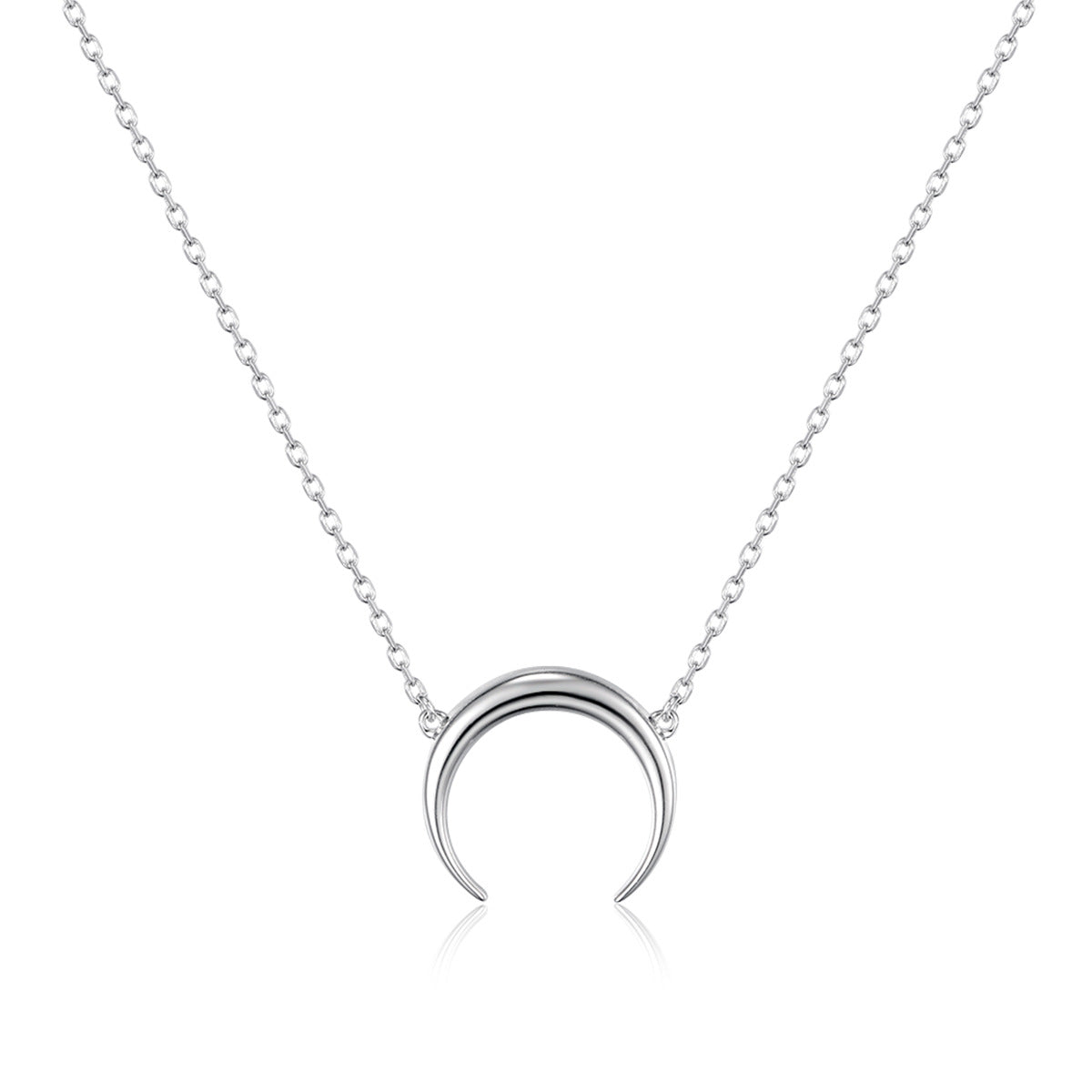 Moon Zircon Necklace - 925 Silver Light Luxury Layering Chain