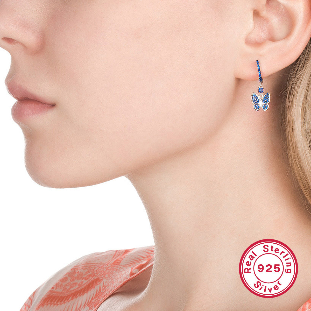 Wholesale S925 Silver Blue Butterfly Set | Vintage Elegant Jewelry Collection