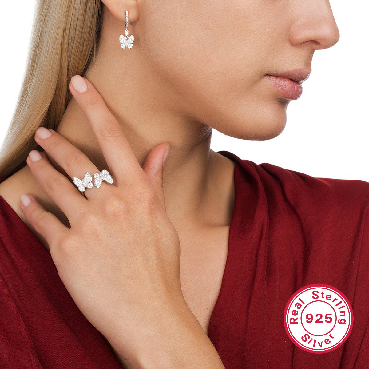 Wholesale S925 Silver Blue Butterfly Set | Vintage Elegant Jewelry Collection