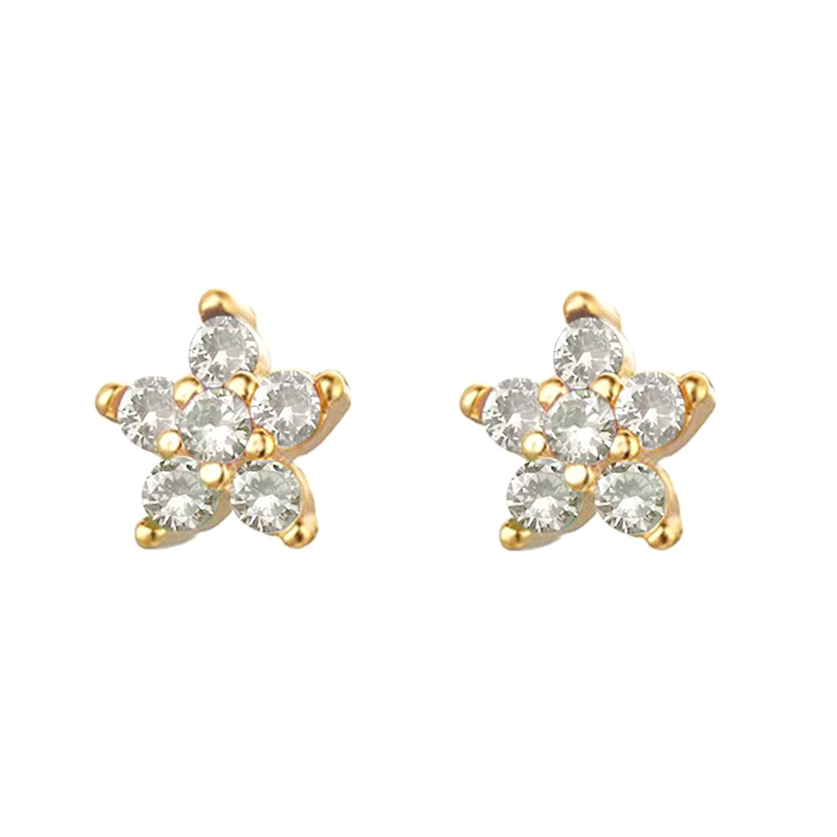 Plum Blossom Earrings - S925 Silver Sweet Diamond Petal Studs