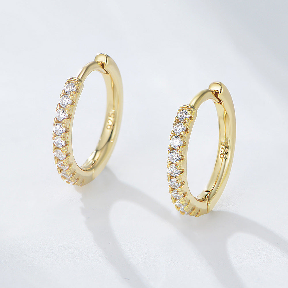 925 Sterling Silver Micro-Pave Zirconia Round Hoop Earrings, Amazon Best Seller Trendy Jewelr