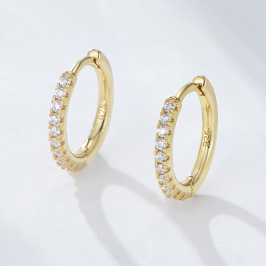 925 Sterling Silver Micro-Pave Zirconia Round Hoop Earrings, Amazon Best Seller Trendy Jewelr