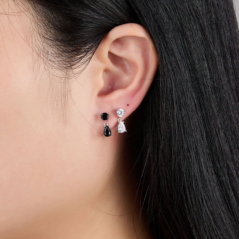 Teardrop Earrings - S925 Silver Colored Zircon Minimalist Earrings