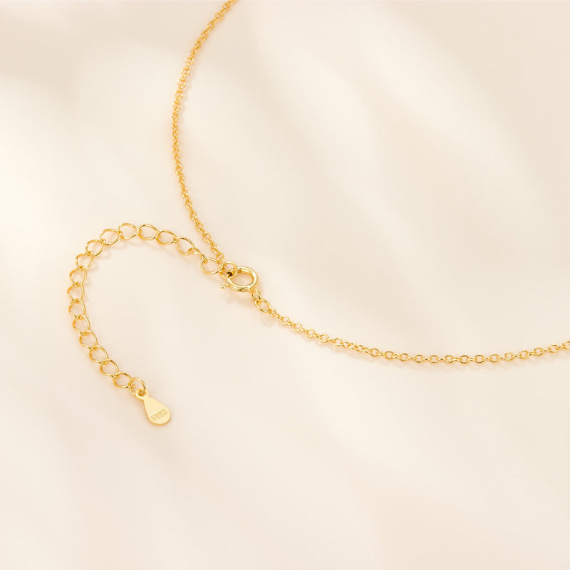 Color Zircon Teardrop Necklace - S925 Silver Trending Collarbone Chain