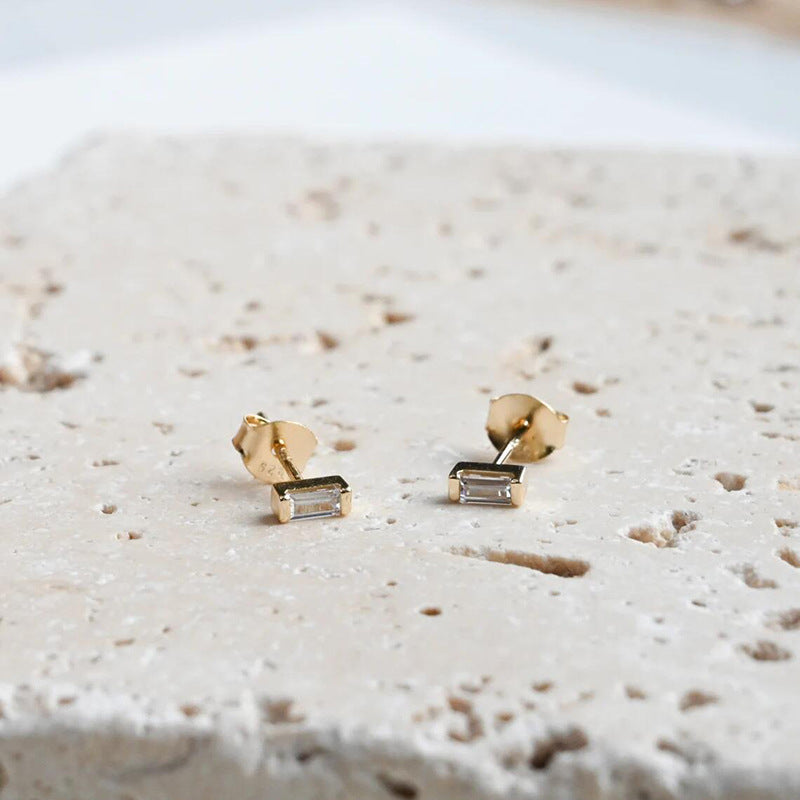 Zircon Stud Earrings - S925 Silver Minimalist Trending