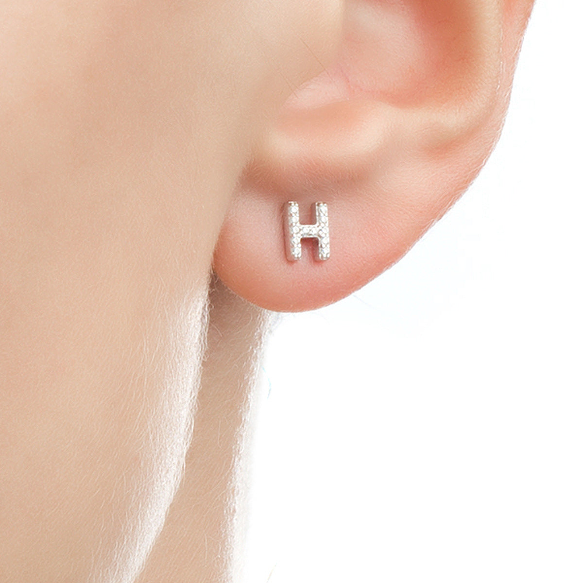 Alphabet Zircon Studs - 925 Silver Light Luxury Factory Wholesale
