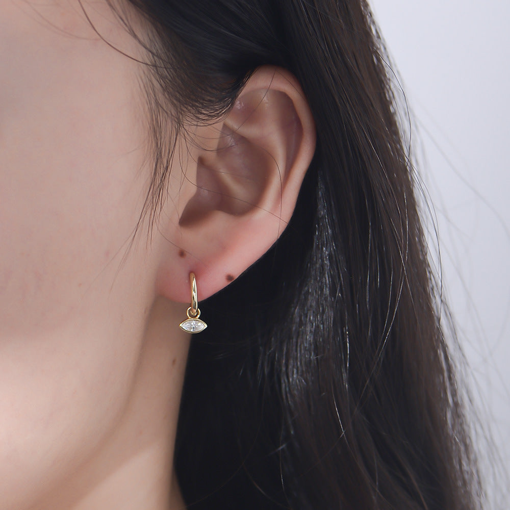 S925 Silver Minimalist Earring Combination - Sparkling Zirconia Set for Women