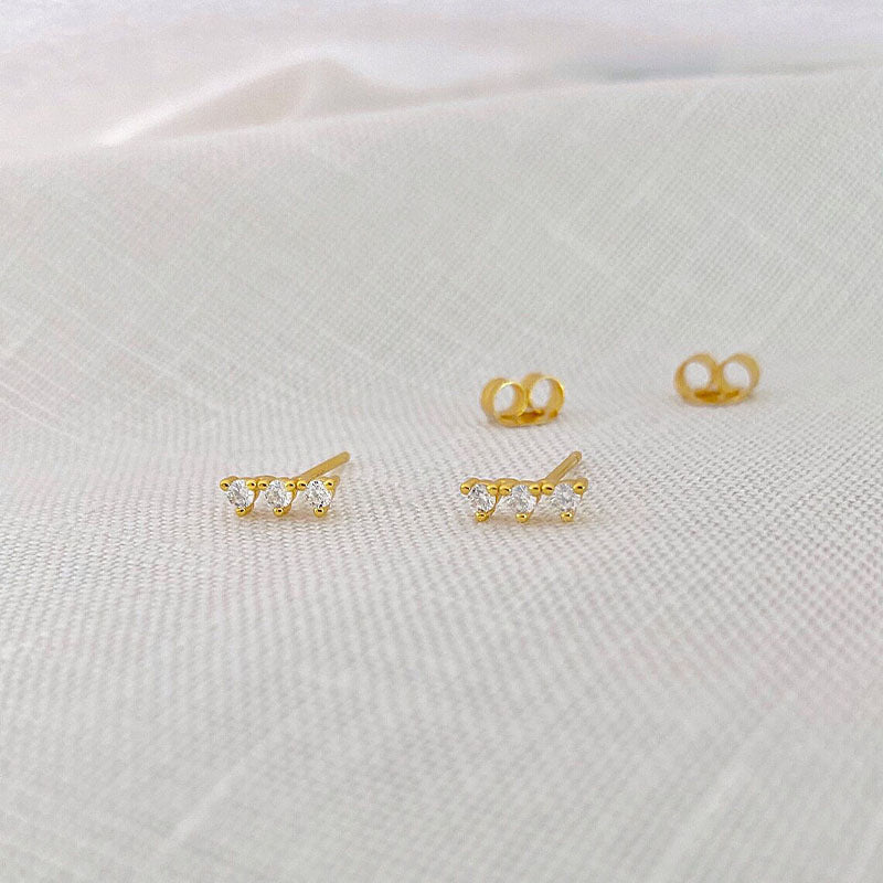 Zircon Stud Earrings - S925 Silver Minimalist Trending