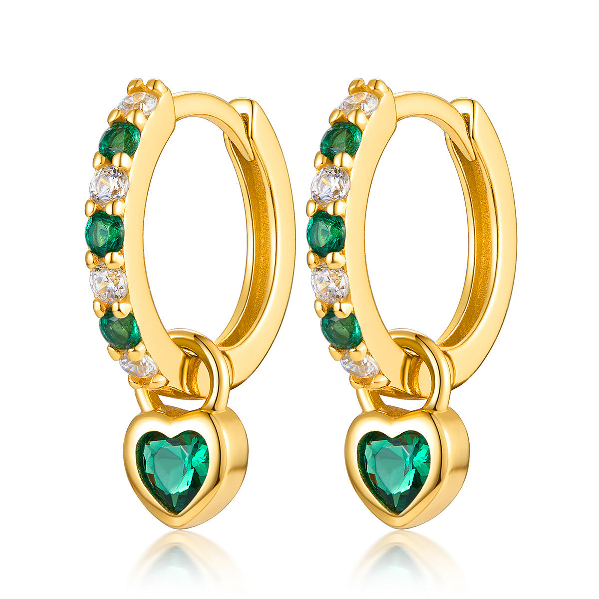 Color Zircon Heart Ear Cuffs - S925 Silver Dopamine Jewelry